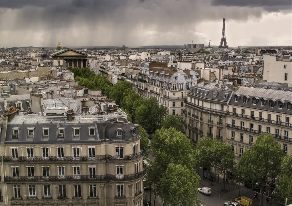 Paris City Cloudy Day