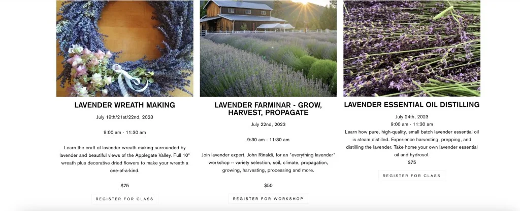 Classes At Applegate River Lavender