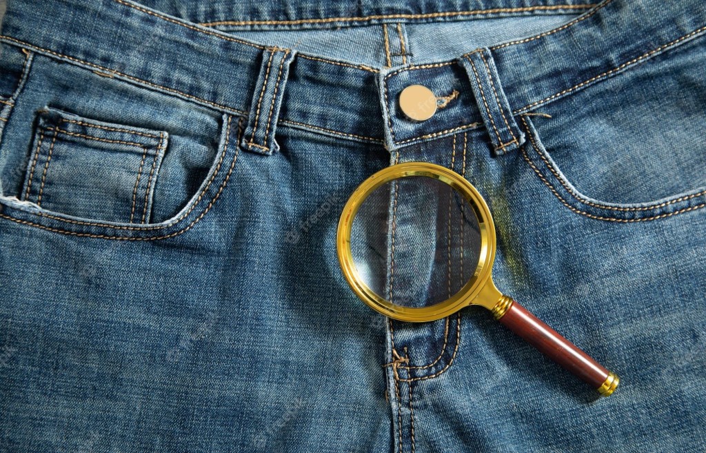 Magnifying Glass on Jeans